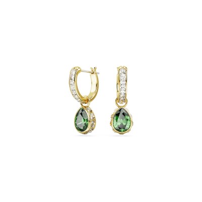 Boucles d'oreilles Swarovski Stilla en métal doré, cristaux et oxyde de zirconium