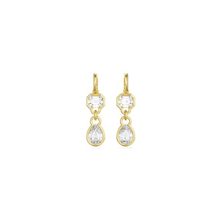 Boucles d'oreilles pendantes Swarovski Dextera en plaqué or et cristaux