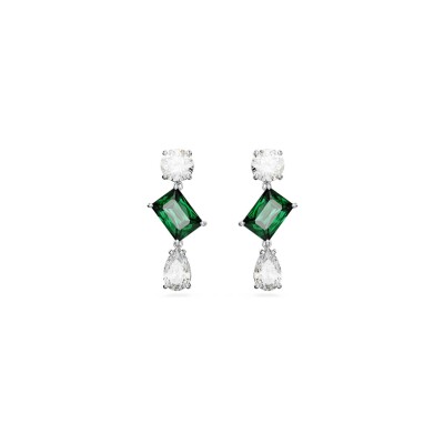 Boucles d'oreilles pendantes Swarovski Mesmera en métal rhodié et oxydes de zirconium