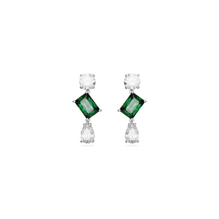 Boucles d'oreilles pendantes Swarovski Mesmera en métal rhodié et oxydes de zirconium