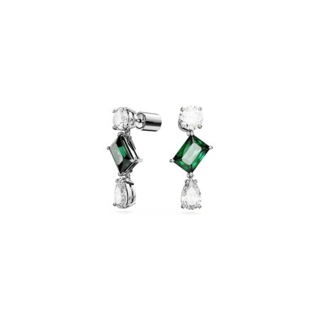 Boucles d'oreilles pendantes Swarovski Mesmera en métal rhodié et oxydes de zirconium