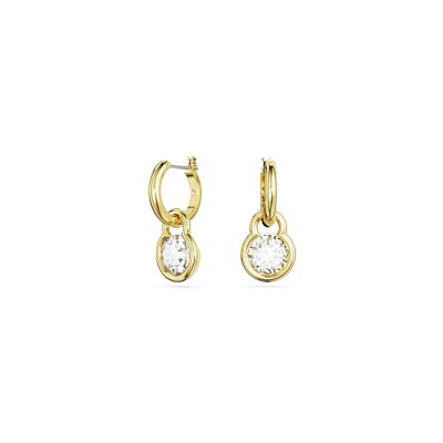 Boucles d'oreilles pendantes Swarovski Dextera en plaqué or et cristaux