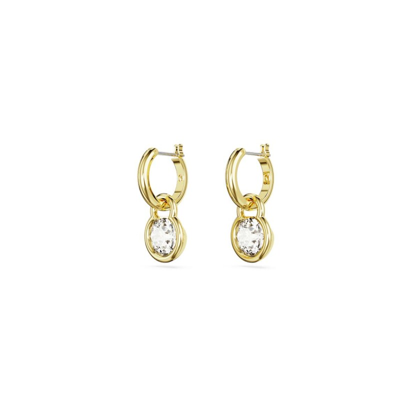 Boucles d'oreilles pendantes Swarovski Dextera en plaqué or et cristaux