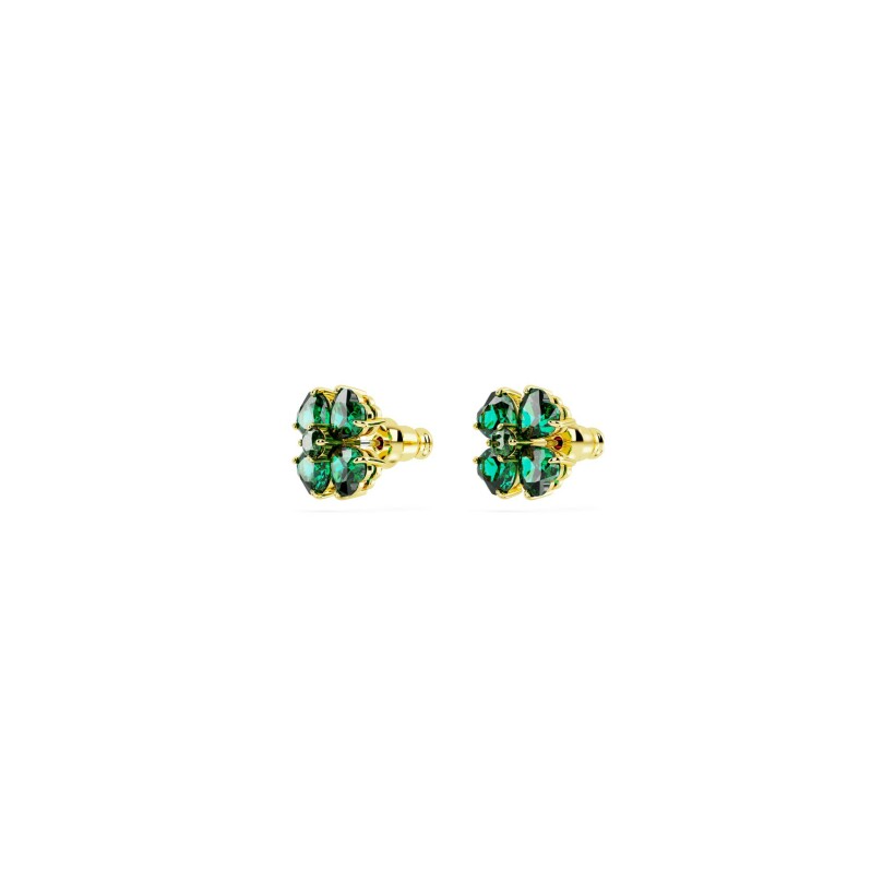 Boucles d'oreilles Swarovski Idyllia en métal doré, cristaux et oxyde de zirconium