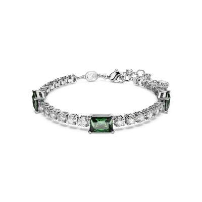 Bracelet Tennis Swarovski Matrix en métal rhodié et cristaux Swarovski, taille M