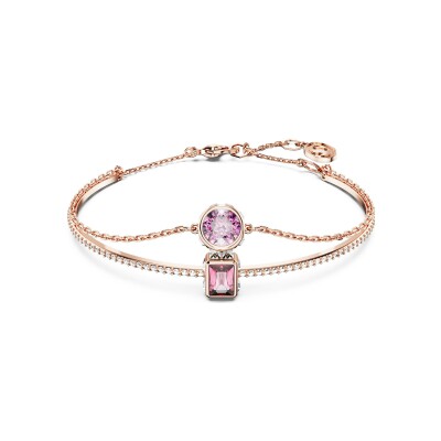 Bracelet Swarovski Stilla en métal doré rose, cristaux et oxyde de zirconium