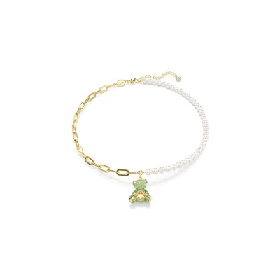 Pendentif Swarovski Teddy en métal doré et cristaux Swarovski