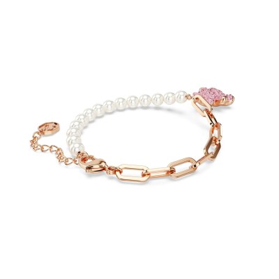 Bracelet Swarovski Teddy en métal doré et cristaux Swarovski, taille M