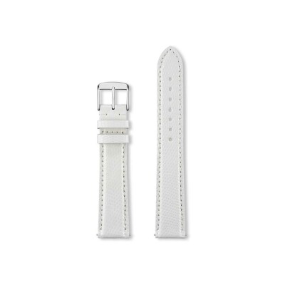 Bracelet montre Rochet Delphes en cuir de lézard brillant blanc - 12mm