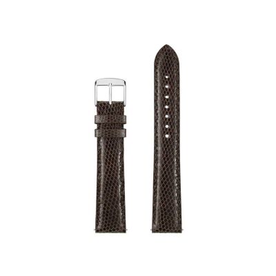 Bracelet montre Rochet Delphes en cuir de lézard brillant vison - 12mm