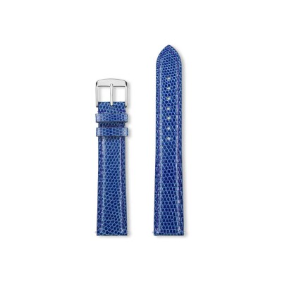 Bracelet montre Rochet Delphes en cuir de lézard brillant bleu roy - 14mm