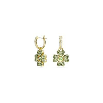 Boucles d'oreilles pendantes Swarovski Idyllia en plaqué or, cristaux et oxydes de zirconium