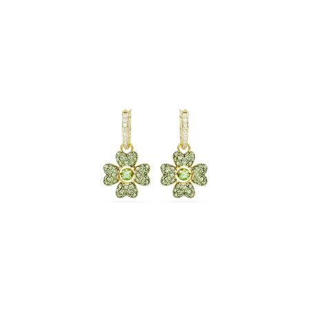 Boucles d'oreilles pendantes Swarovski Idyllia en plaqué or, cristaux et oxydes de zirconium