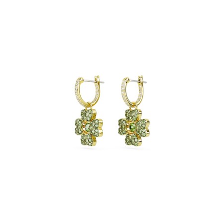 Boucles d'oreilles pendantes Swarovski Idyllia en plaqué or, cristaux et oxydes de zirconium