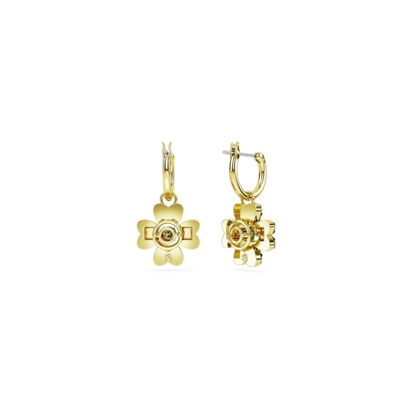 Boucles d'oreilles pendantes Swarovski Idyllia en plaqué or, cristaux et oxydes de zirconium
