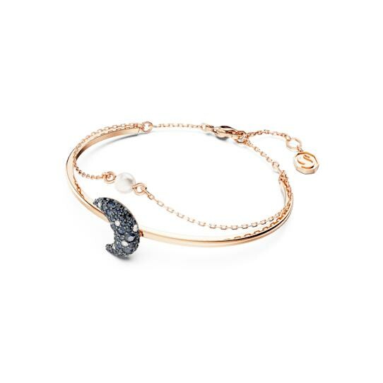 Bracelet jonc Swarovski Luna en plaqué or rose et cristaux