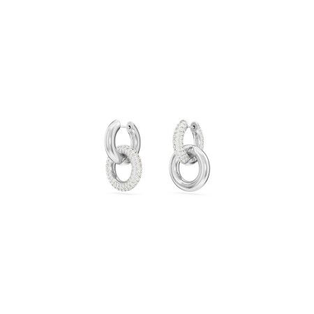 Boucles d'oreilles créoles Swarovski Dextera en métal rhodié et cristaux