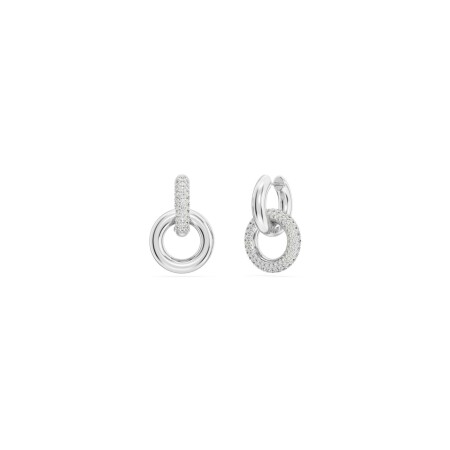 Boucles d'oreilles créoles Swarovski Dextera en métal rhodié et cristaux