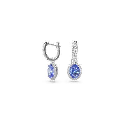 Boucles d'oreilles pendantes Swarovski Constella en métal rhodié, cristaux et oxydes de zirconium