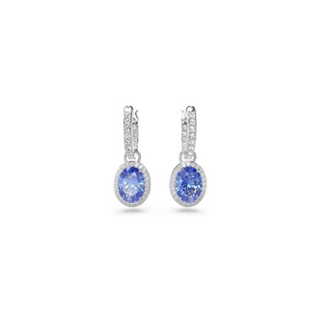 Boucles d'oreilles pendantes Swarovski Constella en métal rhodié, cristaux et oxydes de zirconium