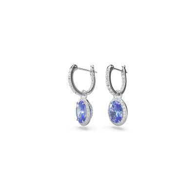 Boucles d'oreilles pendantes Swarovski Constella en métal rhodié, cristaux et oxydes de zirconium