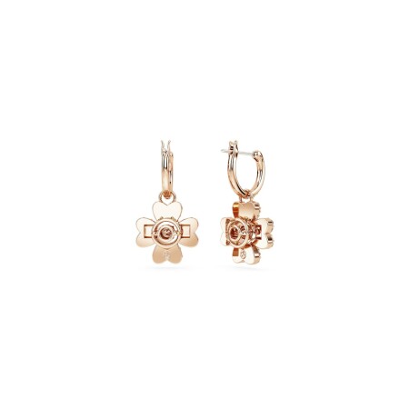 Boucles d'oreilles pendantes Swarovski Idyllia en plaqué or rose, cristaux et oxydes de zirconium