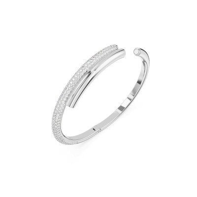 Bracelet Jonc Swarovski Dextera en métal rhodié et cristaux Swarovski, taille S