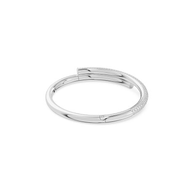 Bracelet Jonc Swarovski Dextera en métal rhodié et cristaux Swarovski, taille S