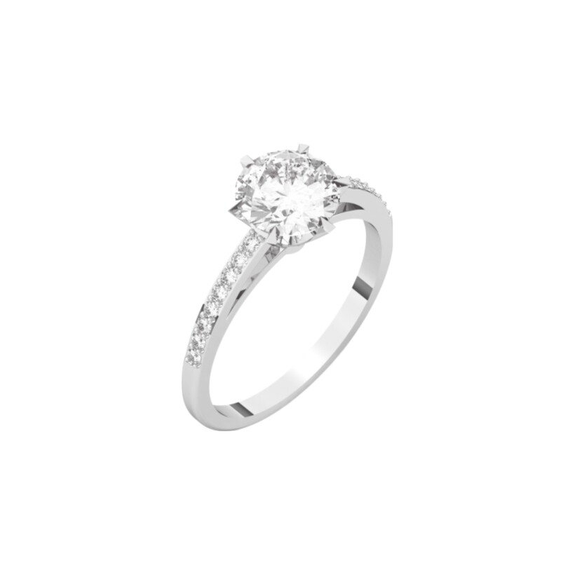 white gold and diamond solitaire
