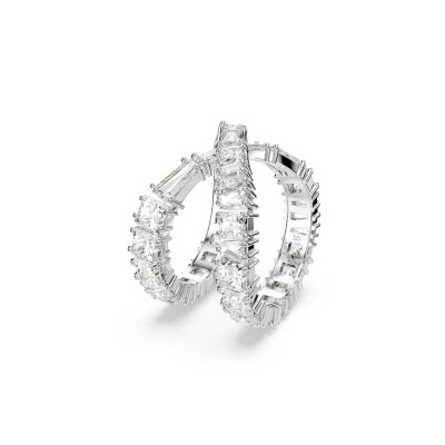 Bague Swarovski Hyperbola Infinity en métal rhodié et cristaux Swarovski, taille 58