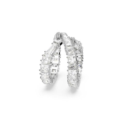 Bague Swarovski Hyperbola Infinity en métal rhodié et cristaux Swarovski, taille 58