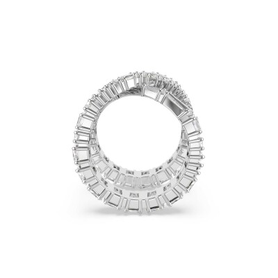 Bague Swarovski Hyperbola Infinity en métal rhodié et cristaux Swarovski, taille 58