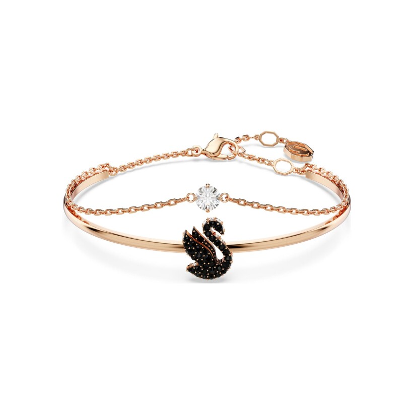 Bracelet Swarovski Swan en métal doré rose, cristaux et oxyde de zirconium