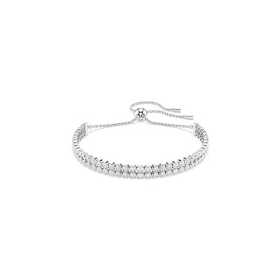 Bracelet Swarovski Matrix en métal rhodié et cristaux Swarovski, taille M