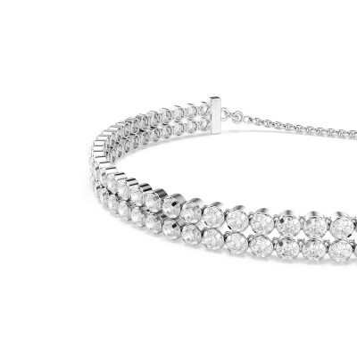 Bracelet Swarovski Matrix en métal rhodié et cristaux Swarovski, taille M