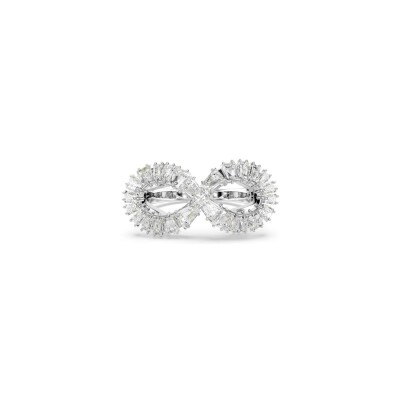 Bague Swarovski Hyperbola Infinity en métal rhodié et cristaux Swarovski, taille 52