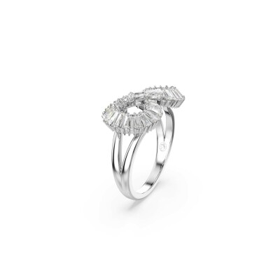 Bague Swarovski Hyperbola Infinity en métal rhodié et cristaux Swarovski, taille 60