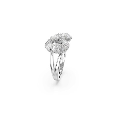 Bague Swarovski Hyperbola Infinity en métal rhodié et cristaux Swarovski, taille 60