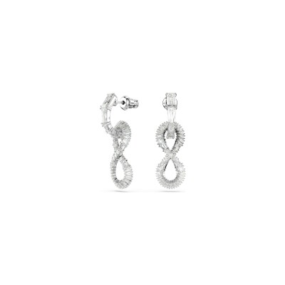 Boucles d'oreilles Swarovski Hyperbola en métal rhodié et oxyde de zirconium