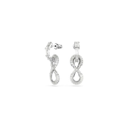 Boucles d'oreilles Swarovski Hyperbola en métal rhodié et oxyde de zirconium