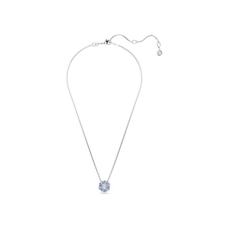 Pendentif Swarovski Idyllia Fleur bleue en métal rhodié et cristaux Swarovski