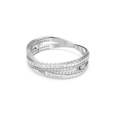 Bracelet Manchette Swarovski Hyperbola Infinity en métal rhodié et cristaux Swarovski, taille M