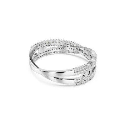 Bracelet Manchette Swarovski Hyperbola Infinity en métal rhodié et cristaux Swarovski, taille M