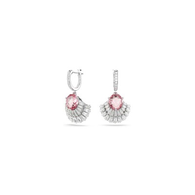 Boucles d'oreilles Swarovski Idyllia en métal rhodié, cristaux et oxyde de zirconium