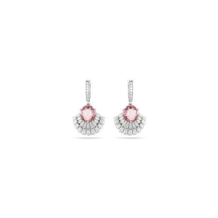 Boucles d'oreilles Swarovski Idyllia en métal rhodié, cristaux et oxyde de zirconium