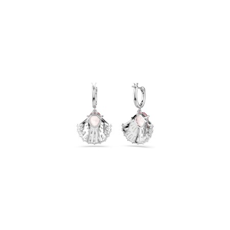 Boucles d'oreilles Swarovski Idyllia en métal rhodié, cristaux et oxyde de zirconium