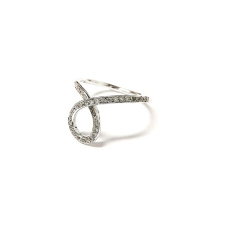 Bague Isabelle Barrier en or blanc et diamants, taille 53