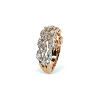Bague Lombard Joaillier en or rose et diamant
