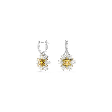 Boucles d'oreilles Swarovski Idyllia en métal rhodié, cristaux et oxyde de zirconium