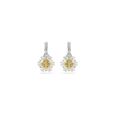 Boucles d'oreilles Swarovski Idyllia en métal rhodié, cristaux et oxyde de zirconium